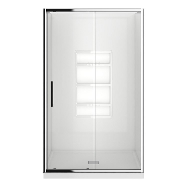 LeVivi Kingston 1200mm 3 Sided Moulded Shower Enclosure Chrome