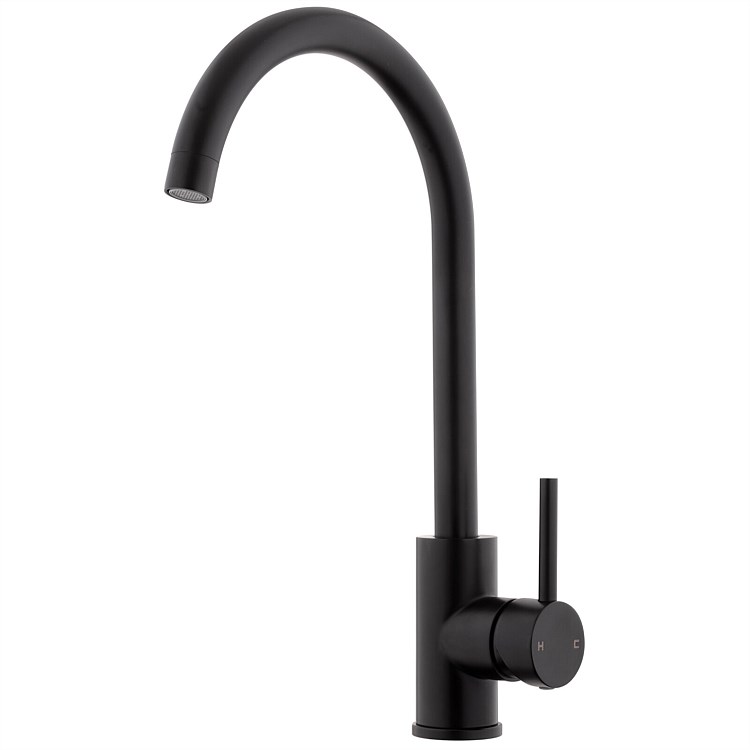 Voda Gooseneck Sink Mixer Matte Black