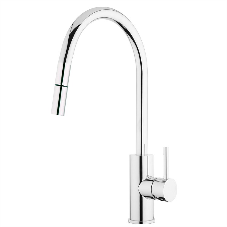 Voda Gooseneck Pull-Out Sink Mixer Chrome