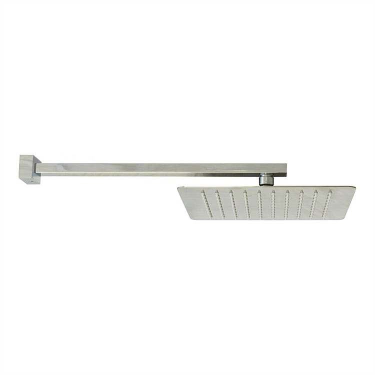 Progetto Venice Square 250mm Wall Mounted Rainhead Brushed Nickel