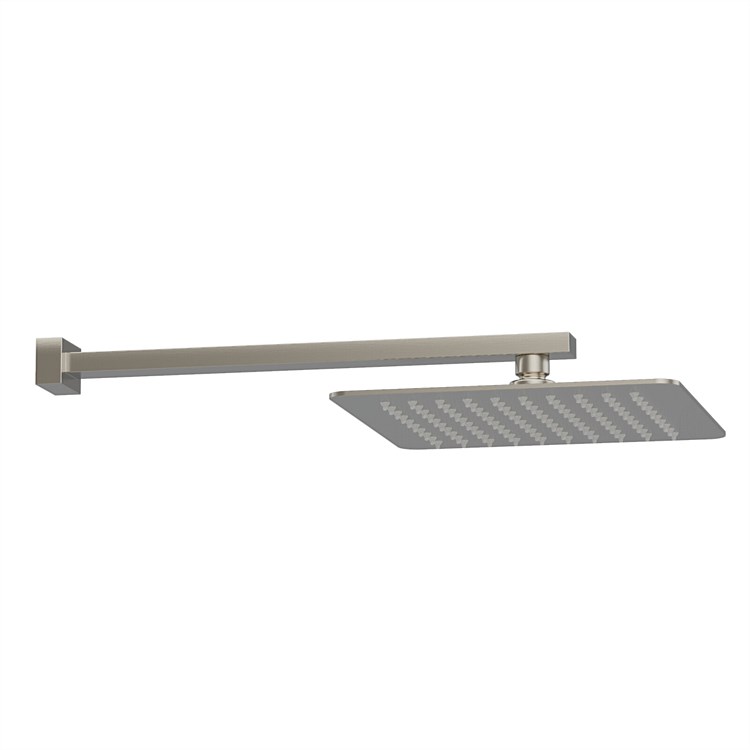 Progetto Venice Square 250mm Wall Mounted Rainhead Brushed Nickel