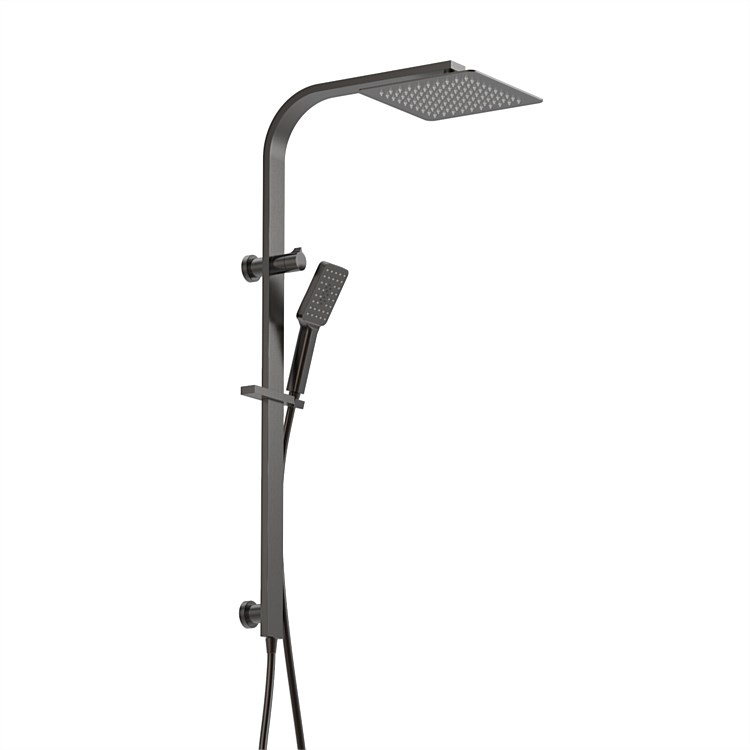 Plumbline Venice Square Shower Column Brushed Gunmetal
