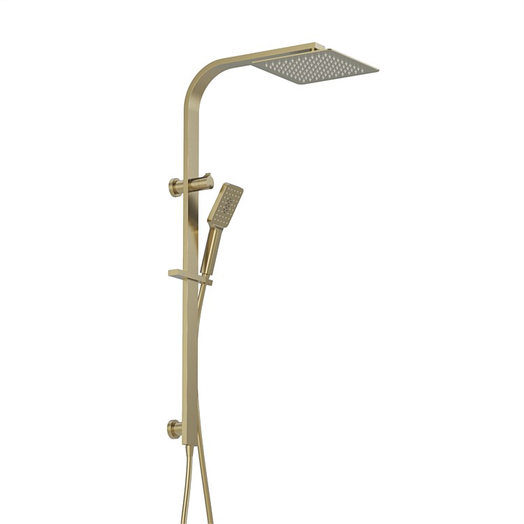 Progetto Venice Square Shower Column Brushed Brass