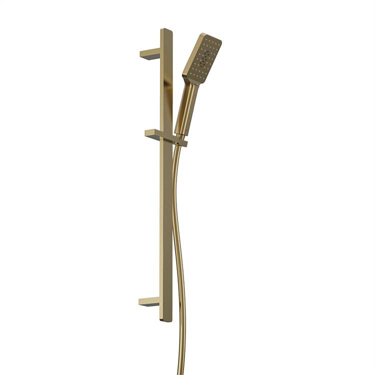 Progetto Venice Square Slide Shower Brushed Brass