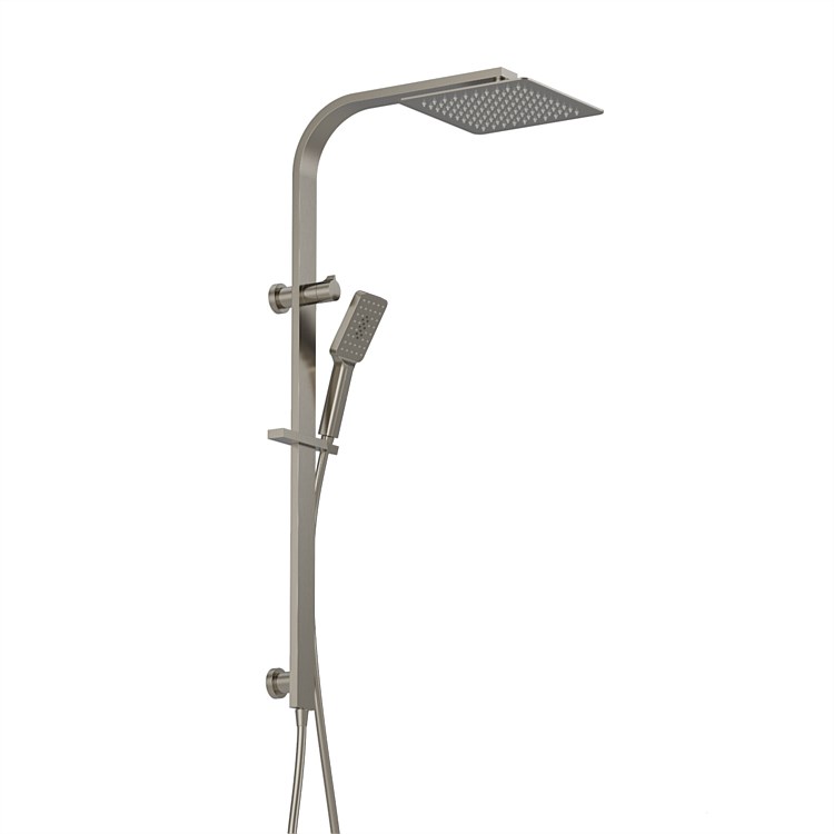 Progetto Venice Square Shower Column Brushed Nickel