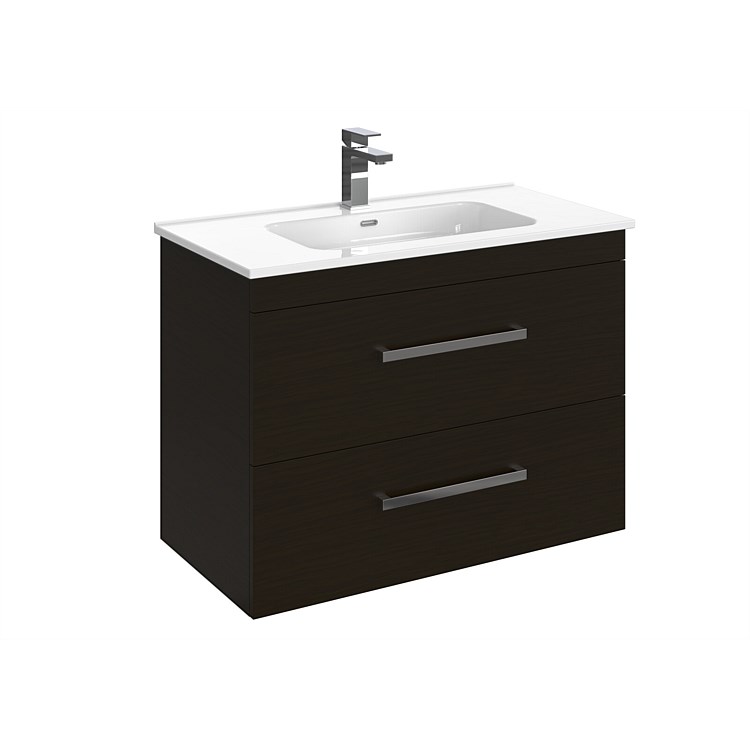 LeVivi York 900mm Double Stack Wall-Hung Vanity Charred Oak