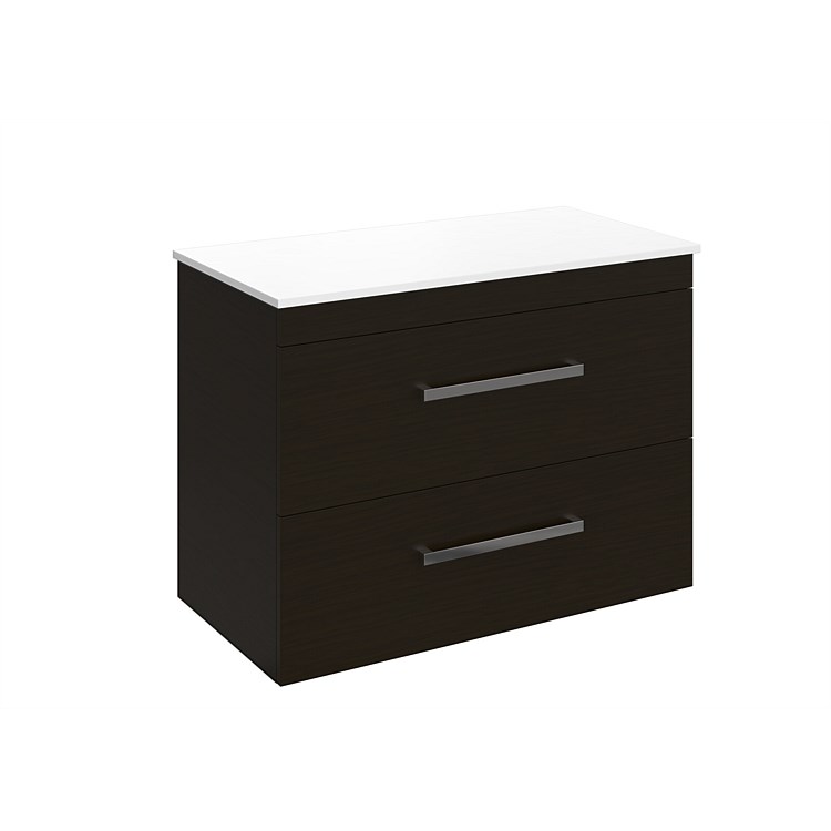 LeVivi York Double Stack Prima 900 Wall-Hung Vanity Charred Oak