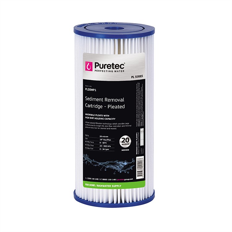 Puretec Pleated Sediment Maxiplus Cartridge 10in 20micron