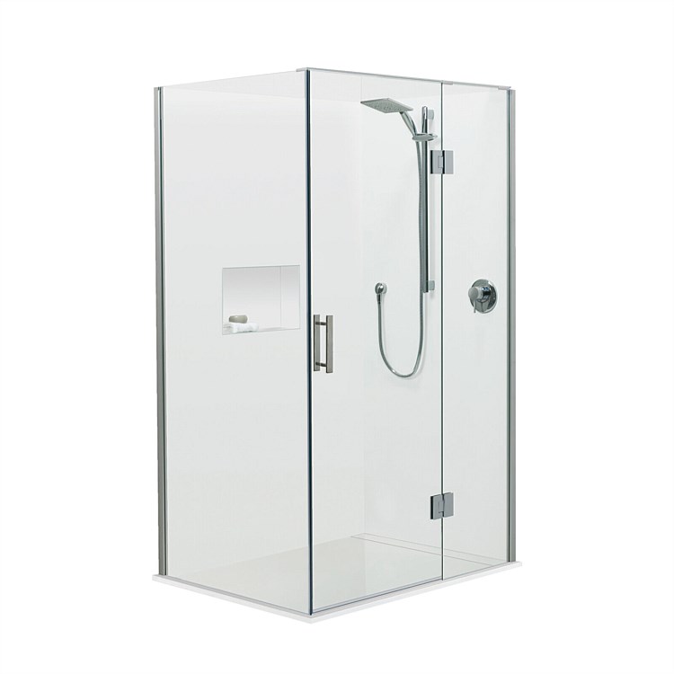 Atlantis Brenner 1000mm RH 2 Wall Shower Enclosure Flat Wall | White Joinery