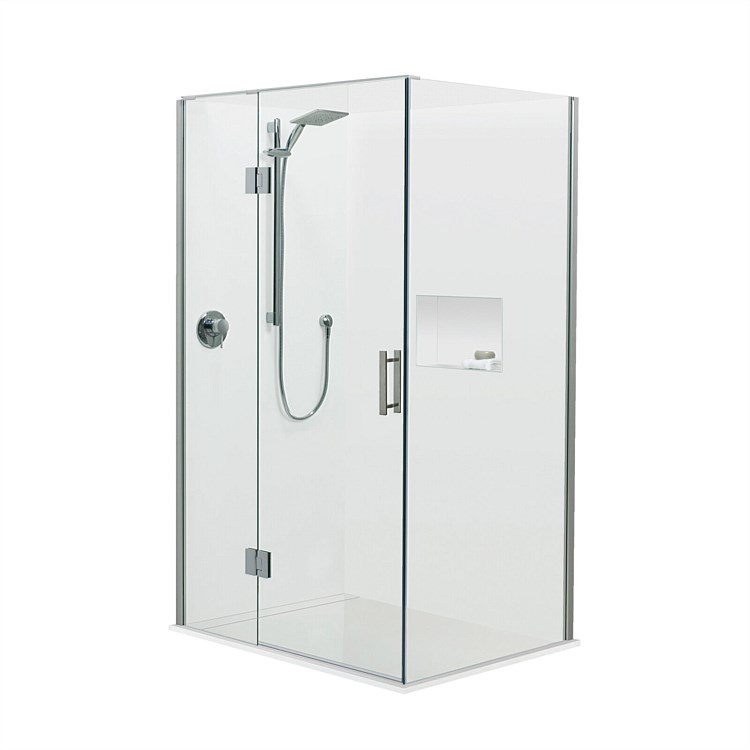 Atlantis Brenner 1000mm LH 2 Wall Shower Enclosure Flat Wall | White Joinery