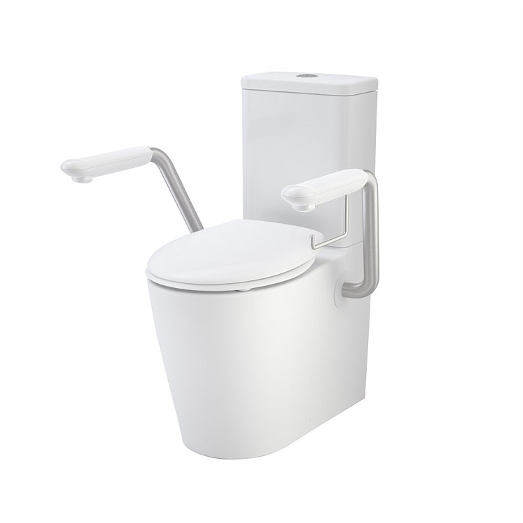 Caroma Care 660 Cleanflush Toilet Suite with Armrest & Caravelle Seat
