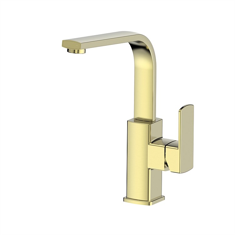 Greens Arcas Gooseneck Sink Mixer Brushed Brass