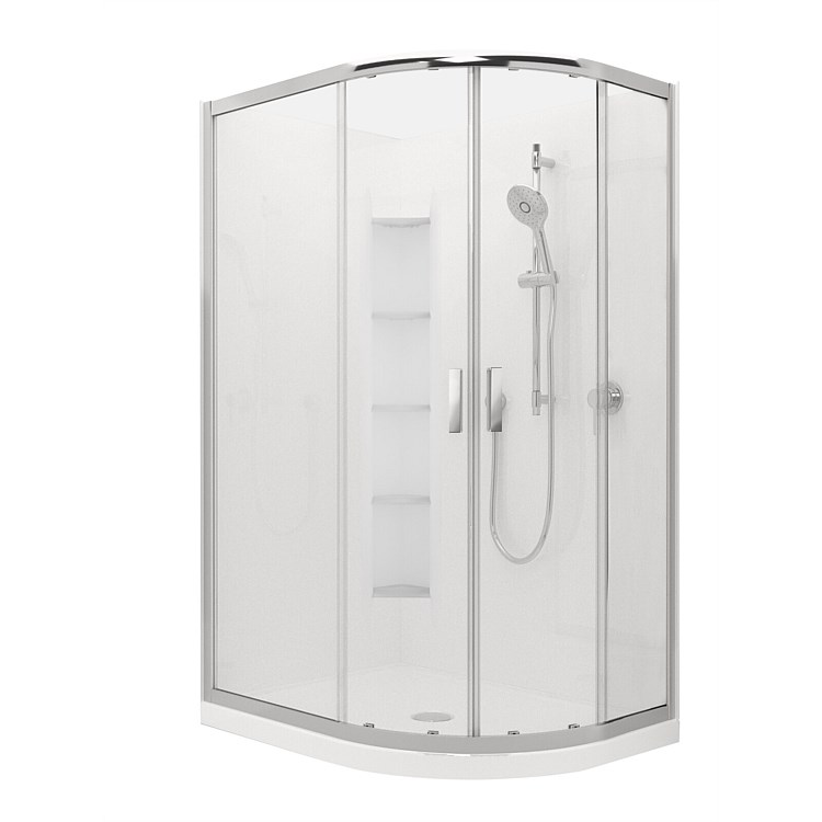 Englefield Valencia Elite 1200 x 900m Round Shower Enclosure Polished Silver