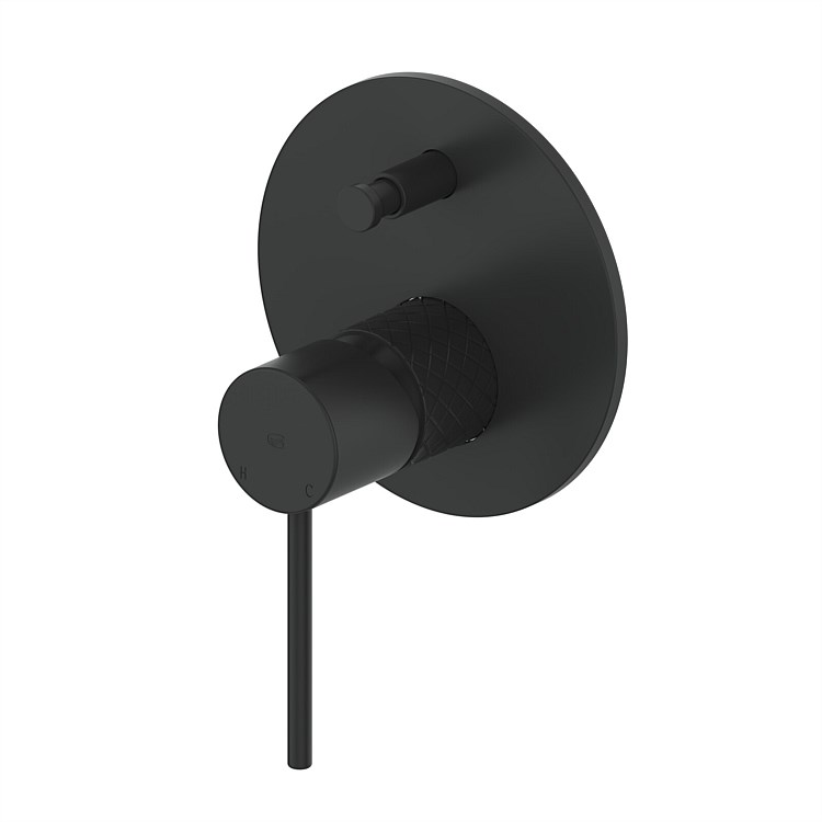 Greens Textura Shower Bath Diverter Mixer Matte Black