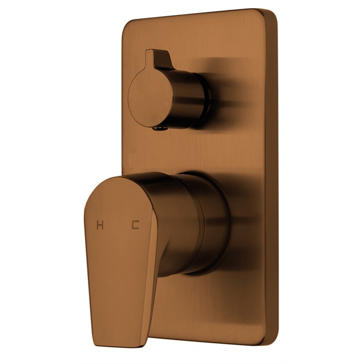 Voda Olympia Diverter Shower Mixer Brushed Copper