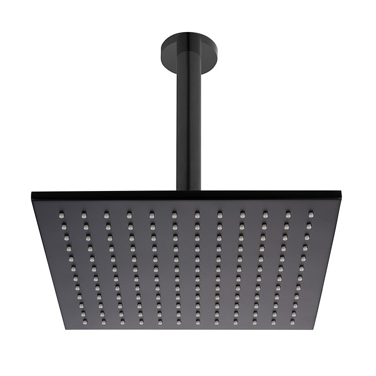 Voda Ceiling Mounted Shower Drencher Square Matte Black