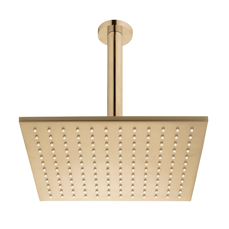 Voda Ceiling Mounted Shower Drencher Square Brushed Brass