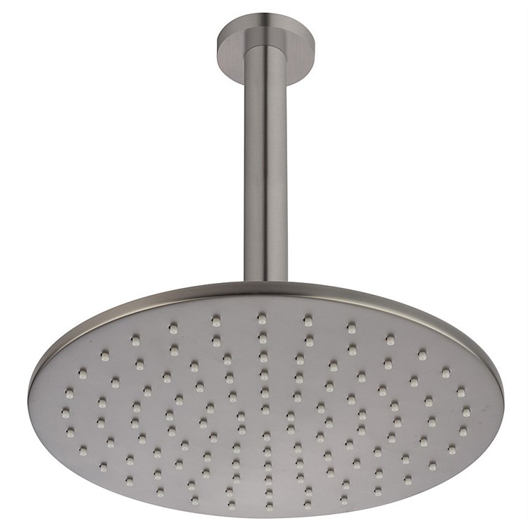 Voda Ceiling Mounted Shower Drencher Round Brushed Gunmetal