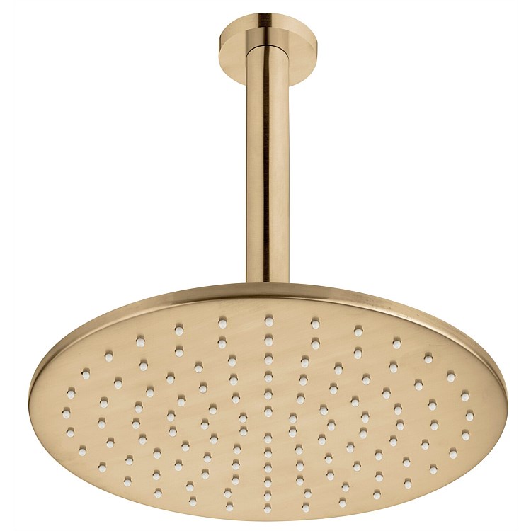 Voda Ceiling Mounted Shower Drencher Round Brushed Brass