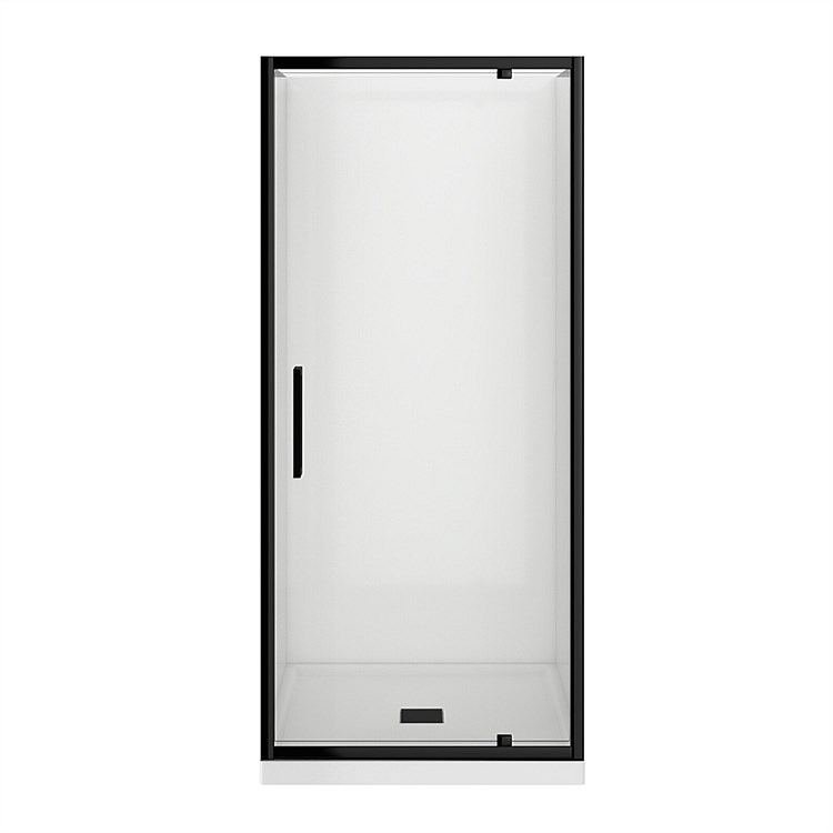 LeVivi Kingston 900mm 3 Sided Flat Wall Shower Enclosure Black