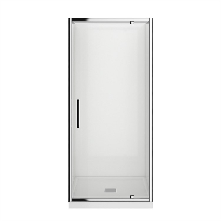 LeVivi Kingston 900mm 3 Sided Flat Wall Shower Enclosure Chrome