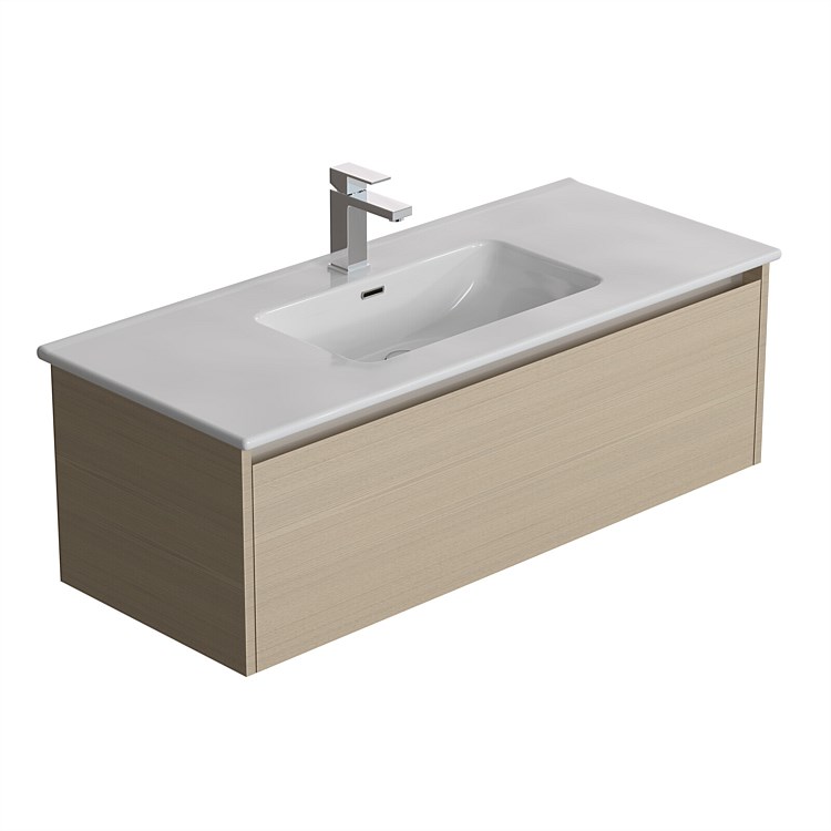 LeVivi Cibolo 1200mm 1 Drawer Wall-Hung Vanity Driftwood