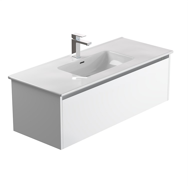 LeVivi Cibolo 1200mm 1 Drawer Wall-Hung Vanity White