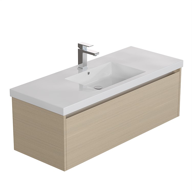 LeVivi Cibolo Neo 1200mm 1 Drawer Wall-Hung Vanity Driftwood
