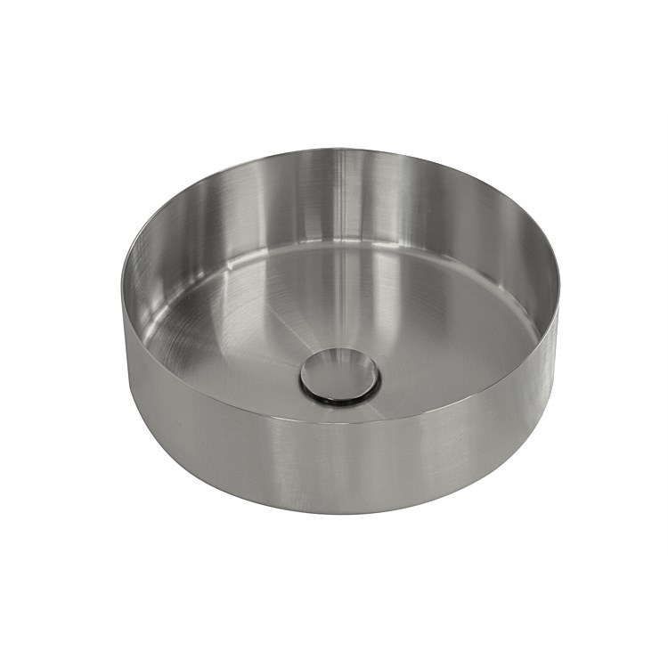 Progetto Oli Round Stainless Steel Vessel Basin Brushed Nickel