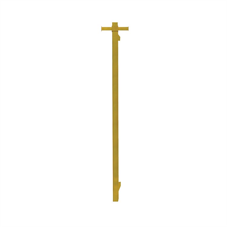 Tranquillity Square Vertical Heated Towel Bar 1000mm Brushed Brass
