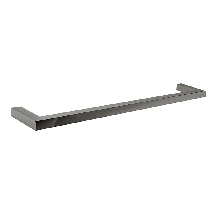 Tranquillity Single Bar 600mm Square Towel Warmer Brushed Gunmetal
