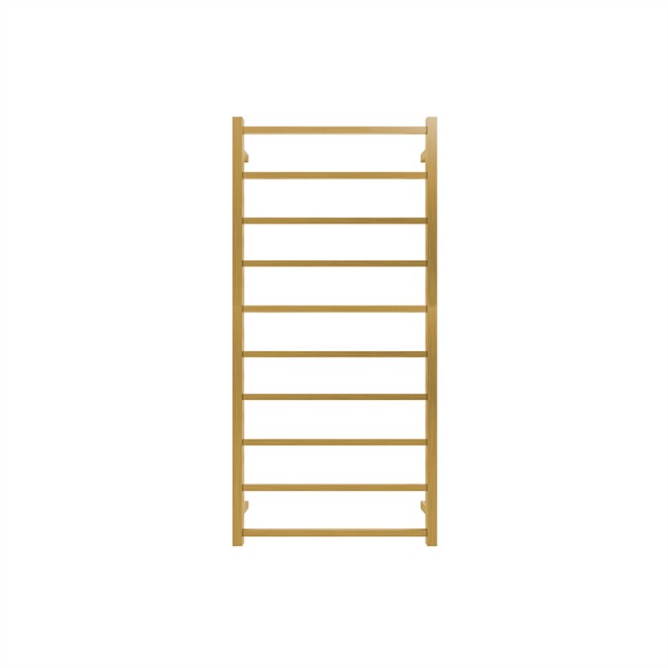 Tranquillity Jersey 10 Bar Square Towel Warmer Brushed Brass