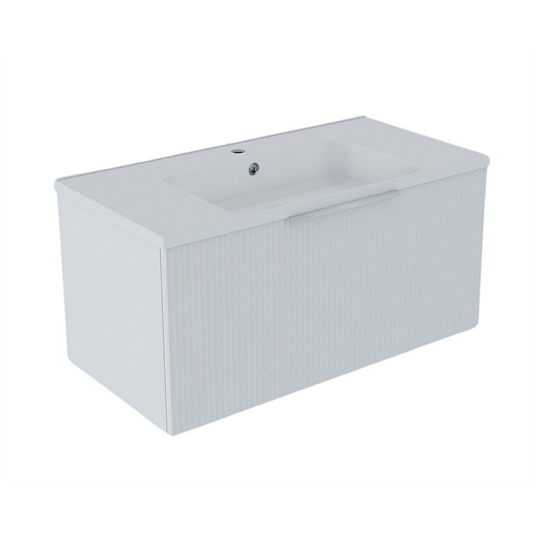 LeVivi Positano 900mm Wall-Hung Vanity Matt White