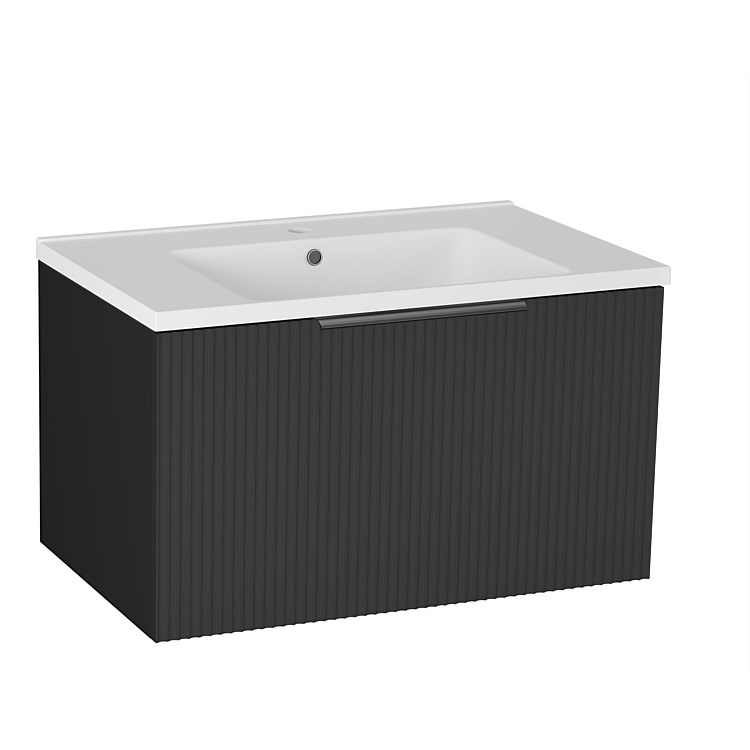 LeVivi Positano Vogue 750mm Wall-hung Vanity Matt Black LeVivi Positano Vogue 750mm Wall-hung Vanity Matt Black