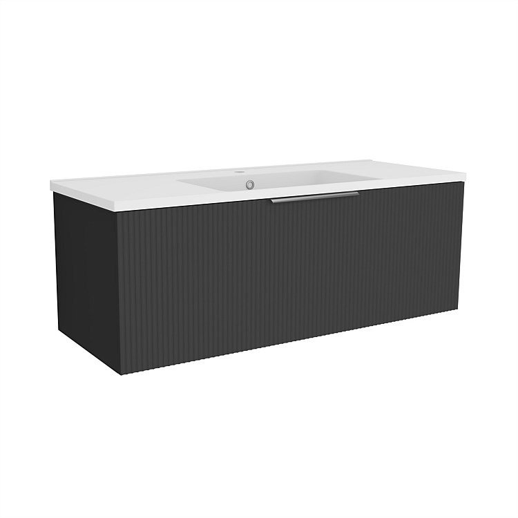 LeVivi Positano 1200mm Wall-hung Vanity Single Bowl Matt Black LeVivi Positano 1200mm Wall-hung Vanity Single Bowl Matt Black