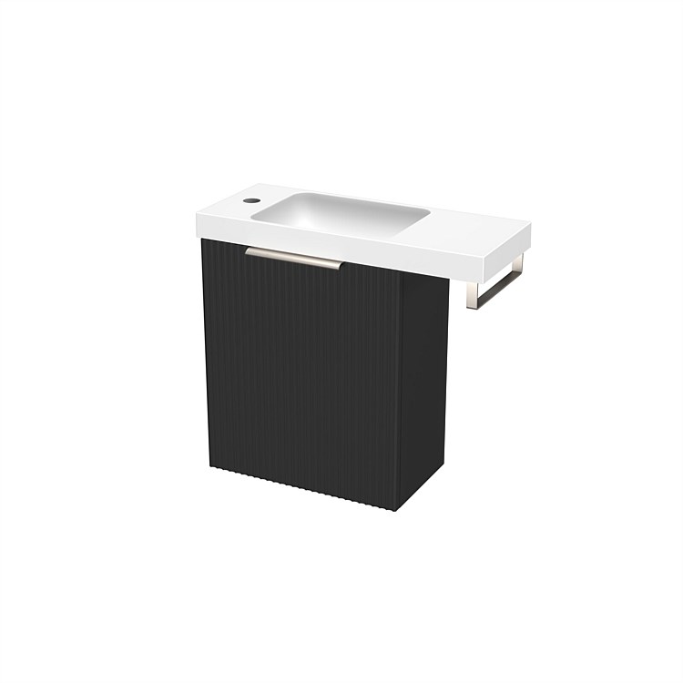 LeVivi Positano Vogue Extension 600mm Wall-hung Ensuite with Towel Rail & Right Hand Door Matt Black LeVivi Positano Vogue Extension 600mm Wall-hung Ensuite with Towel Rail & Right Hand Door Matt Black