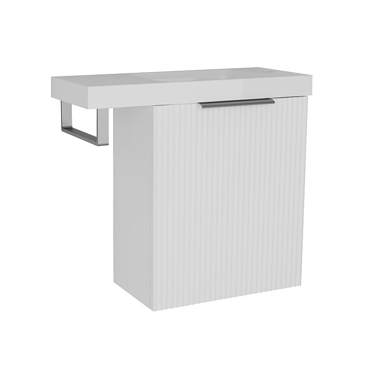 LeVivi Positano Extension 600mm Wall-hung Ensuite with Towel Rail & Right Hand Door Matt White LeVivi Positano Extension 600mm Wall-hung Ensuite with Towel Rail & Right Hand Door Matt White