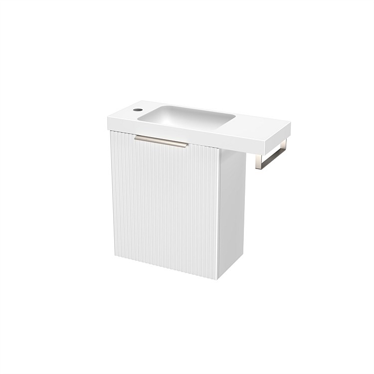 LeVivi Positano Extension 600mm Wall-hung Ensuite with Towel Rail & Right Hand Door Matt White LeVivi Positano Extension 600mm Wall-hung Ensuite with Towel Rail & Right Hand Door Matt White