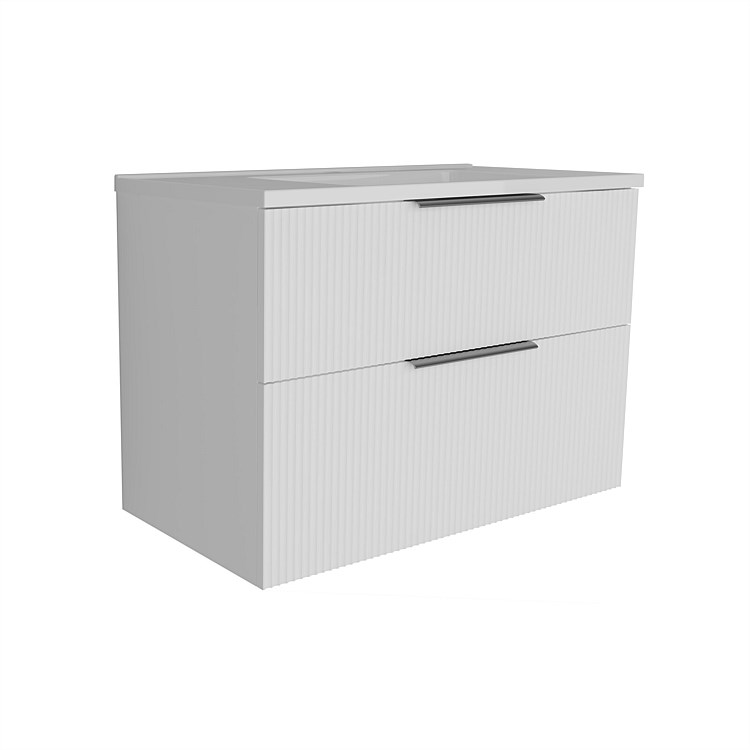 LeVivi Positano Vogue 900mm Wall-hung Vanity Double Drawer Matt White