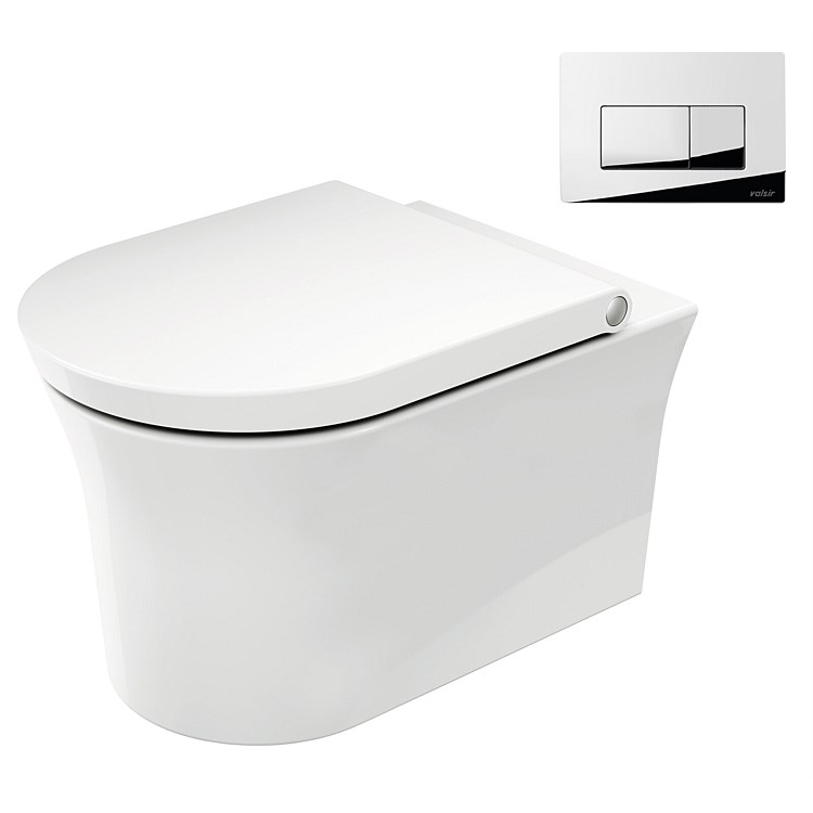Duravit White Tulip Wall-Hung Toilet Suite with HygieneFlush and Soft Close Seat White