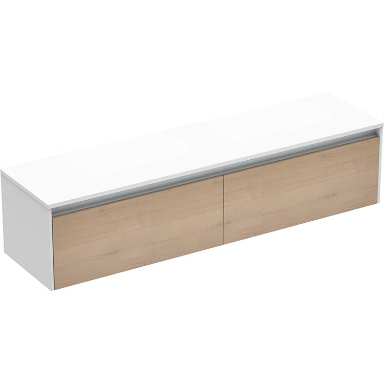 LeVivi Capri 1800mm Solid Surface Wall-Hung Vanity White Ranfurly Oak