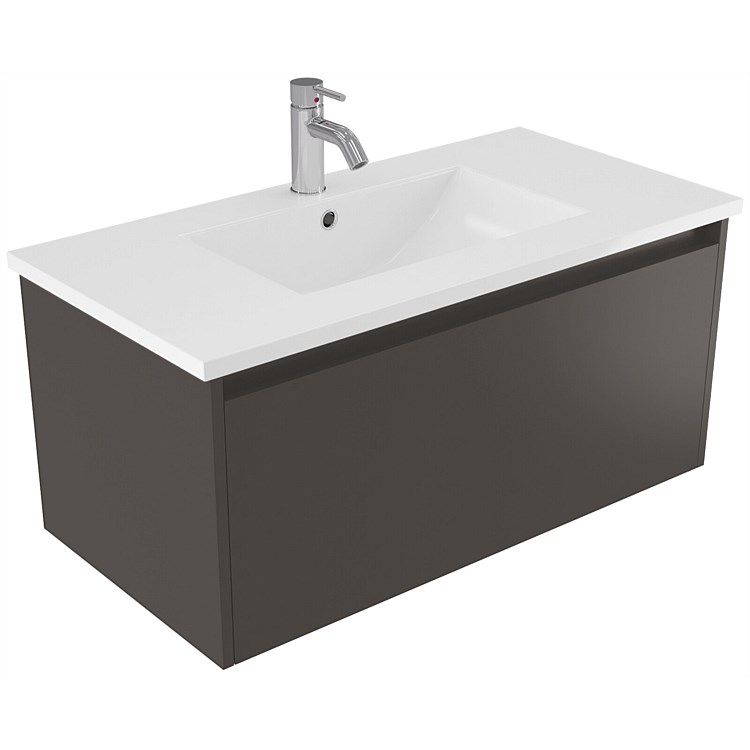 Elementi Sienna 900mm Vitreous China Wall-Hung Vanity Bullet