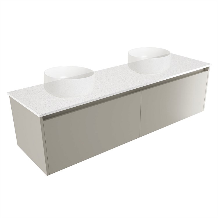 Elementi Sienna 1500mm Double Wall-Hung Vanity Dawn Grey