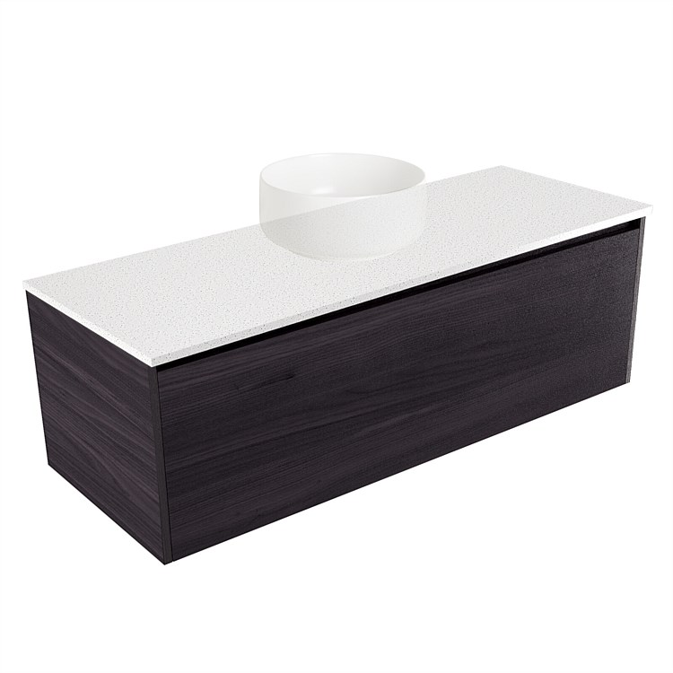 Elementi Sienna 1200mm Wall-Hung Vanity Motion Elestone Flat Top Fiordland Elm Wilderness