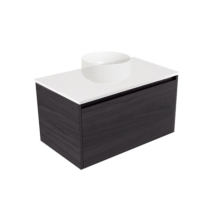 Elementi Sienna 750mm Wall-Hung Vanity Motion Elestone Flat Top Fiordland Elm Wilderness