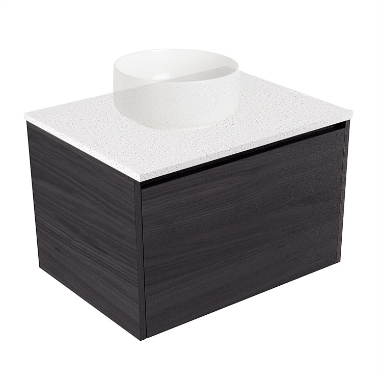 Elementi Sienna 600mm Wall-Hung Vanity Motion Elestone Flat Top Fiordland Elm Wilderness
