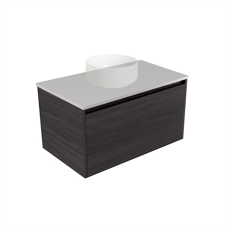 Elementi Sienna 750mm Wall-Hung Vanity Moonlight Elestone Flat Top Fiordland Elm Wilderness