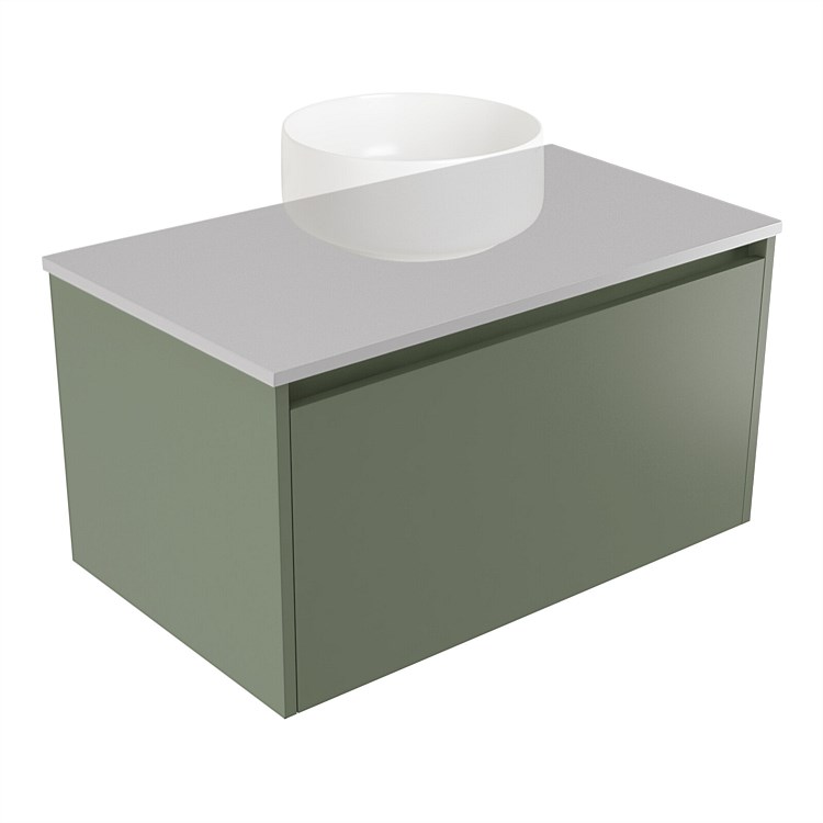 Elementi Sienna 750mm Wall-Hung Vanity Moonlight Elestone Flat Top Green Slate