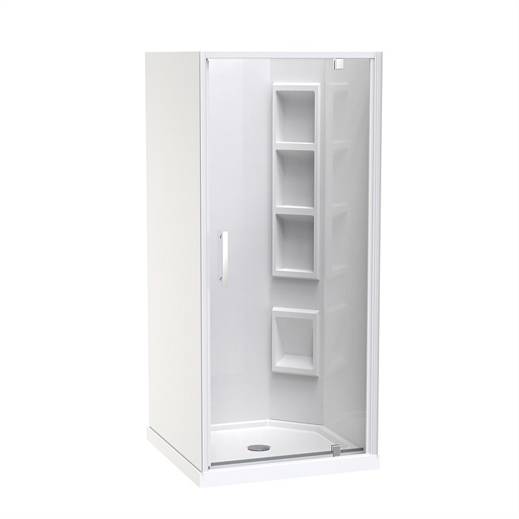 Clearlite Induro  900mm 3 Sided Moulded RH Shower Enclosure White