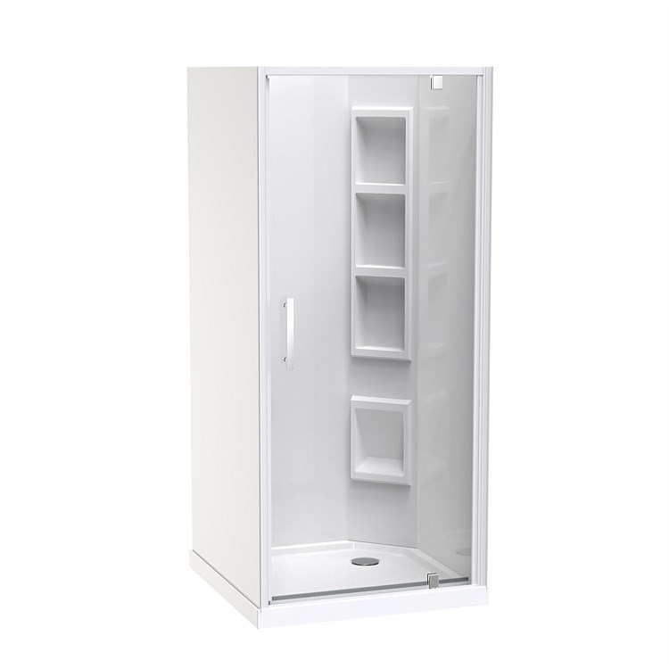 Clearlite Induro  900mm 3 Sided Moulded RH Shower Enclosure White